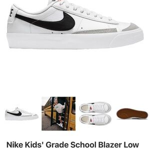 Nike Kids' Blazer Low White Black Sneakers